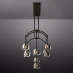 Hemisphere Delicate Crystal Linear Chandelier 54"