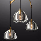Hemisphere Delicate Crystal Linear Chandelier 54"