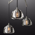 Hemisphere Delicate Crystal Linear Chandelier 54"