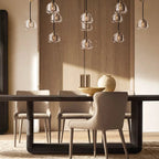 Hemisphere Delicate Crystal Linear Chandelier 54"