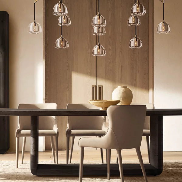 Hemisphere Delicate Crystal Linear Chandelier 54"