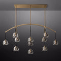 Hemisphere Delicate Crystal Linear Chandelier 72"