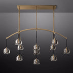 Hemisphere Delicate Crystal Linear Chandelier 72"