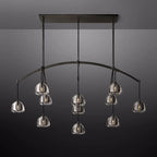 Hemisphere Delicate Crystal Linear Chandelier 72"