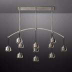 Hemisphere Delicate Crystal Linear Chandelier 72"