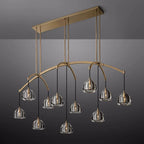 Hemisphere Delicate Crystal Linear Chandelier 72"