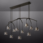 Hemisphere Delicate Crystal Linear Chandelier 72"
