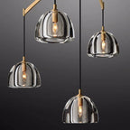 Hemisphere Delicate Crystal Linear Chandelier 72"