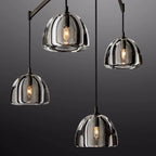 Hemisphere Delicate Crystal Linear Chandelier 72"