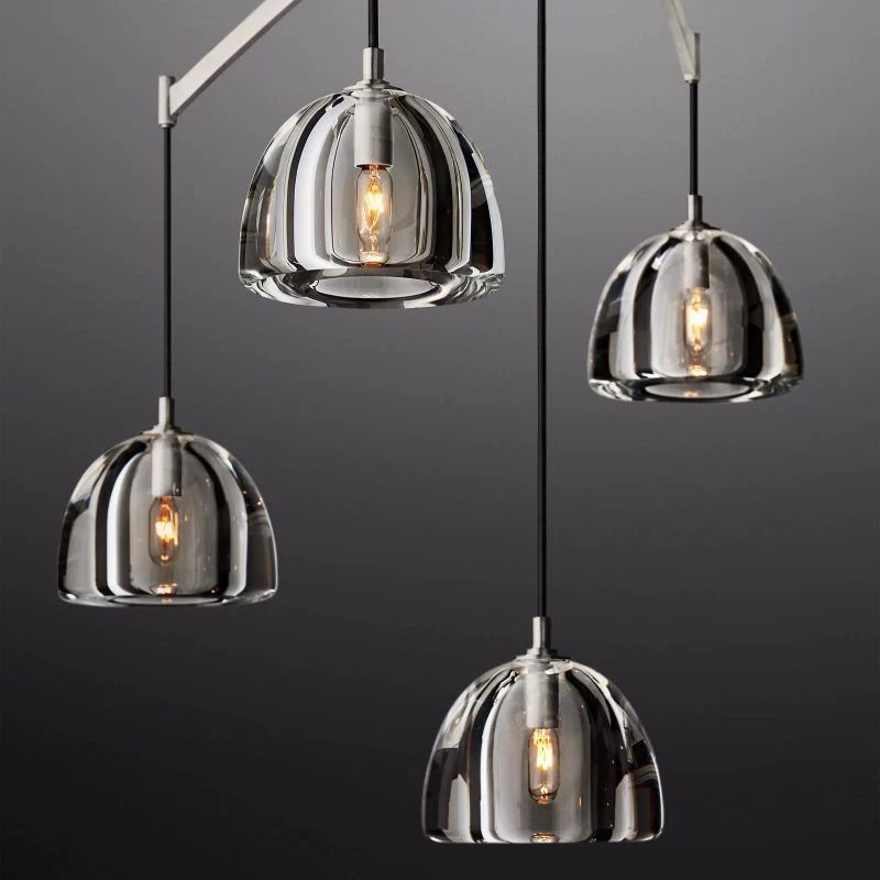 Hemisphere Delicate Crystal Linear Chandelier 72"