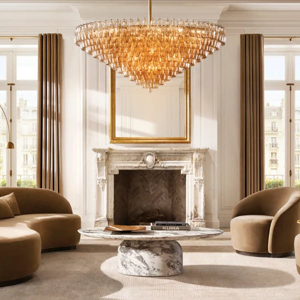 Chiara Murano Glass Tiered Round Chandelier 37"