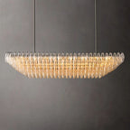 Chiara Murano Glass Tiered Rectangular Chandelier 74"