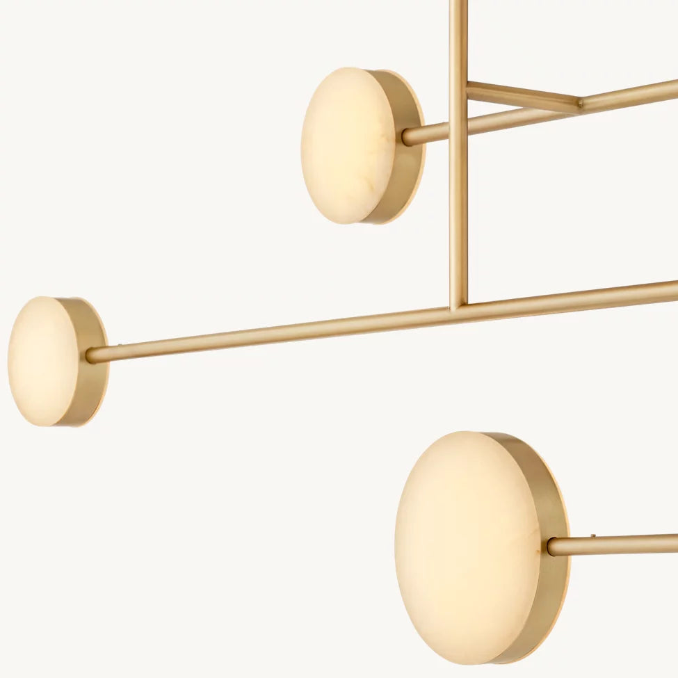 Alexander Floating Alabaster Linear Chandelier 54"