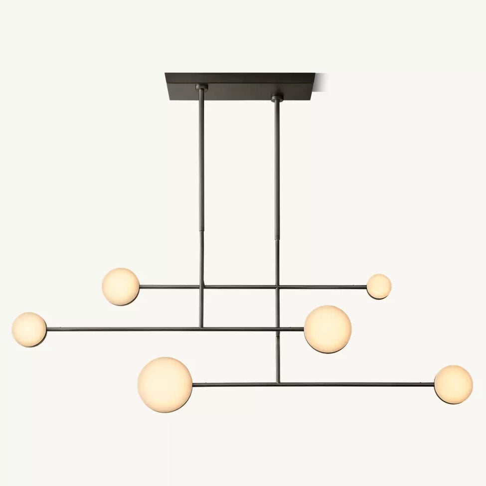 Alexander Floating Alabaster Linear Chandelier 72"