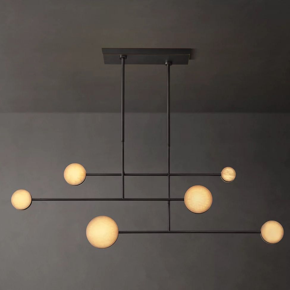 Alexander Floating Alabaster Linear Chandelier 72"