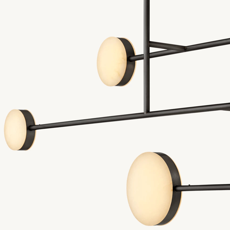 Alexander Floating Alabaster Linear Chandelier 72"
