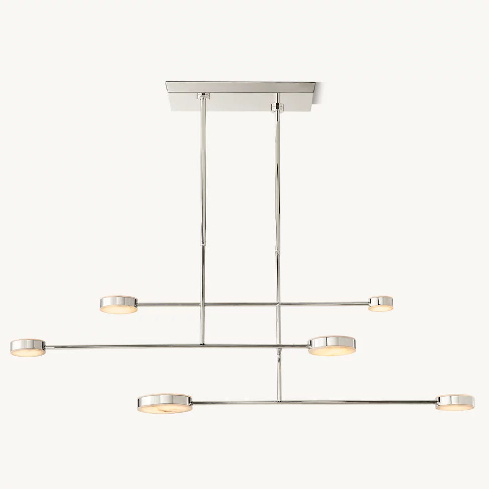 Alexander Floating Alabaster Linear Chandelier 54"