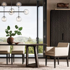 Lucelle Glass Globe Linear Chandelier 72"