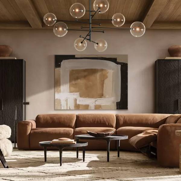Lucelle Glass Globe Eight-Arm Chandelier 79"