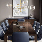 Lucelle Glass Globe Six-Arm Chandelier 55"