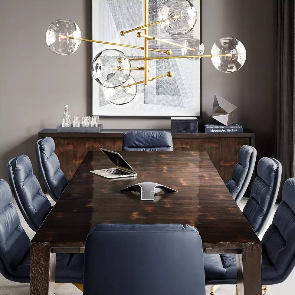 Lucelle Glass Globe Six-Arm Chandelier 55"