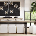 Lucelle Glass Globe Six-Arm Chandelier 40"