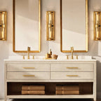 Savile Crystal Block Double Round Wall Sconce