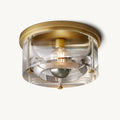 Savile Crystal Block Round Flush Mount