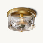 Savile Crystal Block Round Flush Mount
