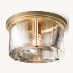 Savile Crystal Block Round Flush Mount