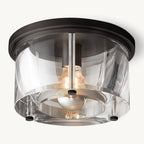 Savile Crystal Block Round Flush Mount