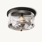 Savile Crystal Block Round Flush Mount