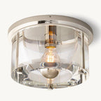 Savile Crystal Block Round Flush Mount
