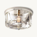 Savile Crystal Block Round Flush Mount