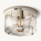 Savile Crystal Block Round Flush Mount