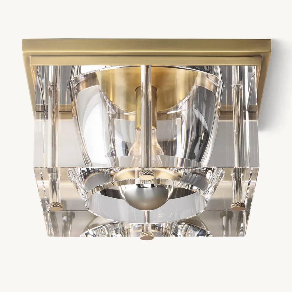 Savile Crystal Block Square Flush Mount