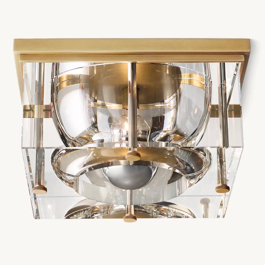 Savile Crystal Block Square Flush Mount