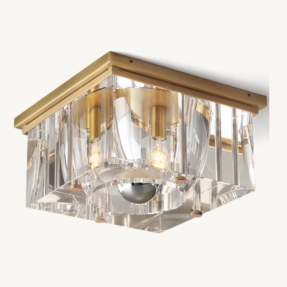 Savile Crystal Block Square Flush Mount