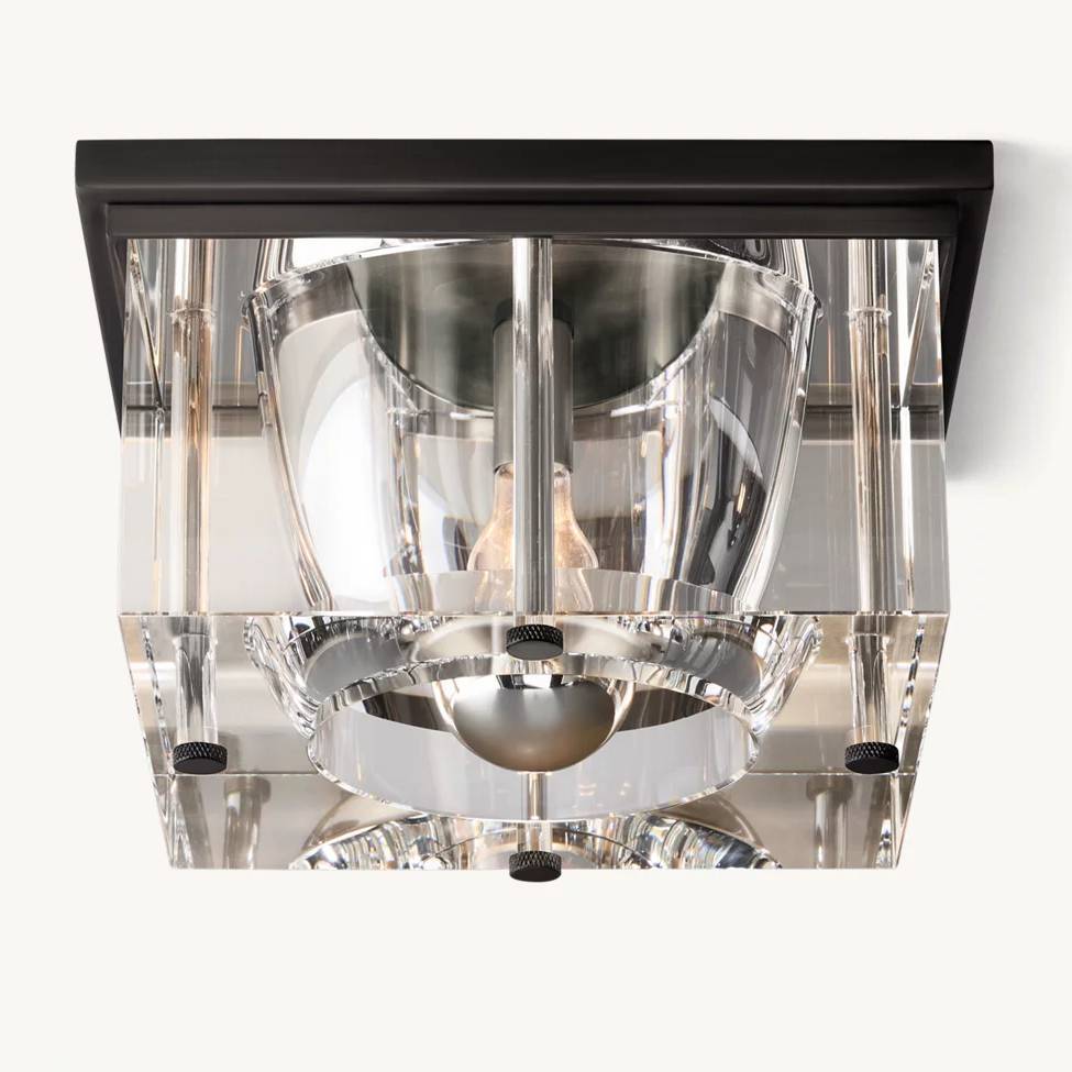 Savile Crystal Block Square Flush Mount