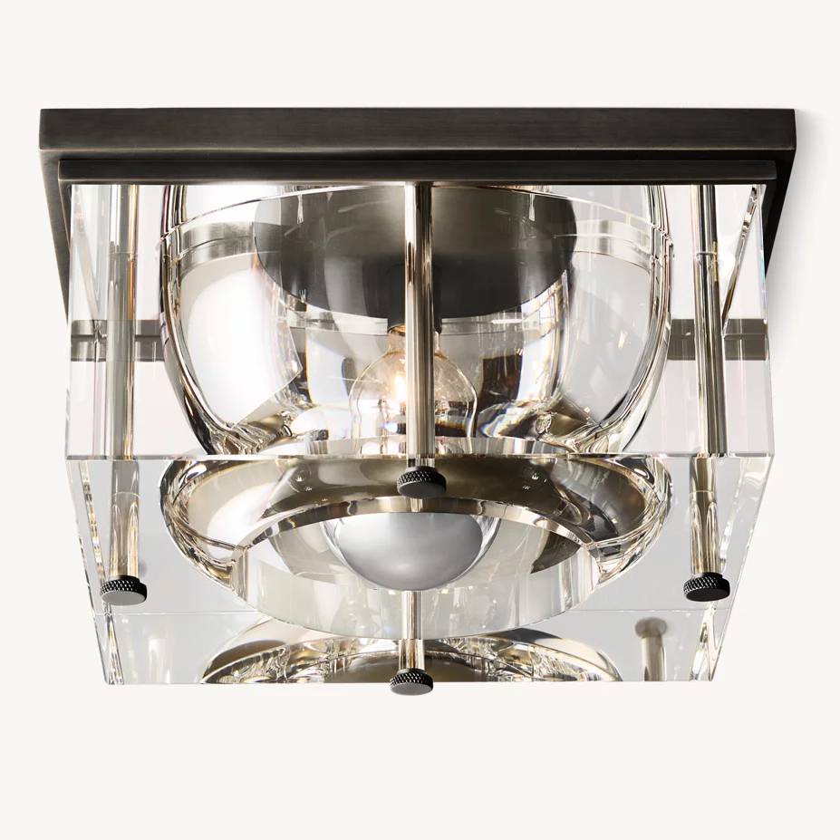 Savile Crystal Block Square Flush Mount