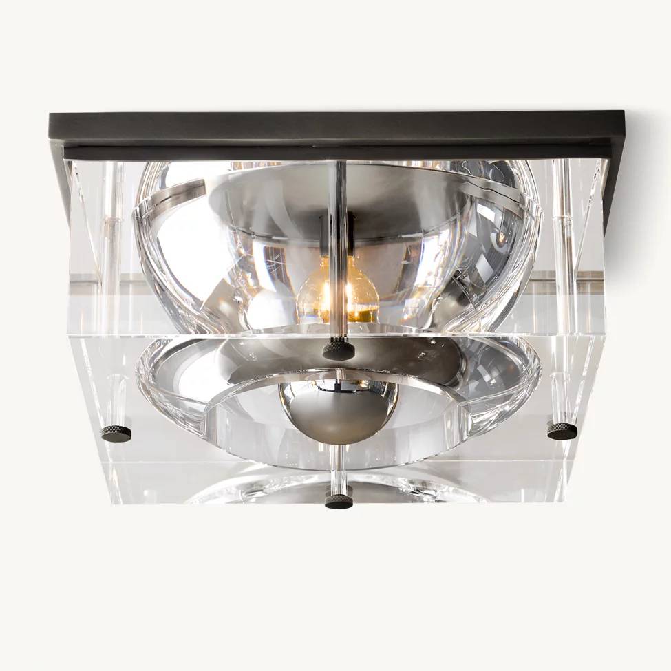 Savile Crystal Block Square Flush Mount
