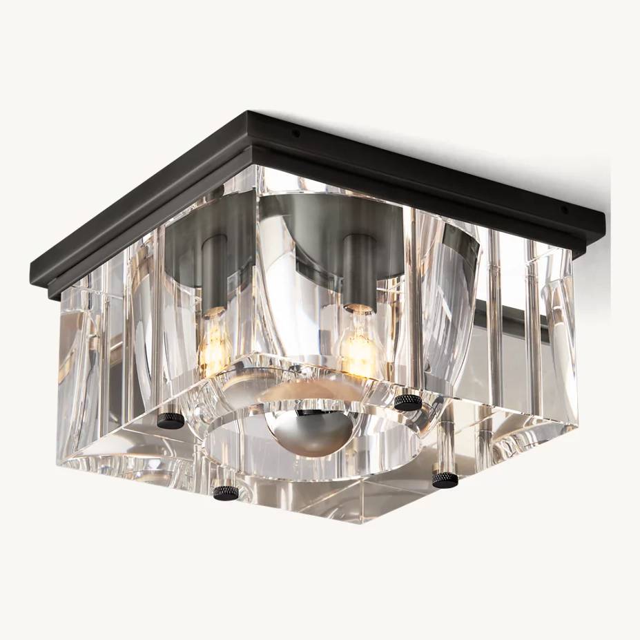 Savile Crystal Block Square Flush Mount