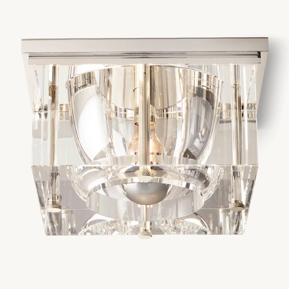 Savile Crystal Block Square Flush Mount