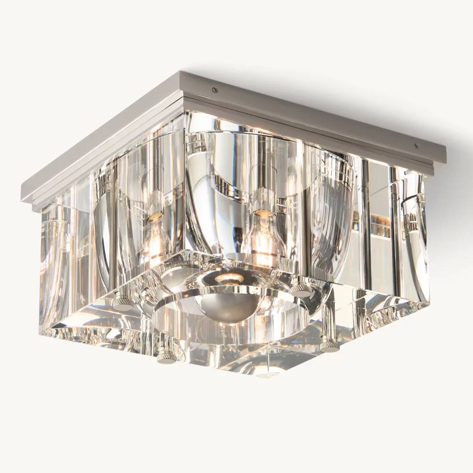 Savile Crystal Block Square Flush Mount