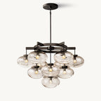 Cabrette Float Glass Round Chandelier 36"