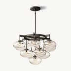 Cabrette Float Glass Round Chandelier 36"