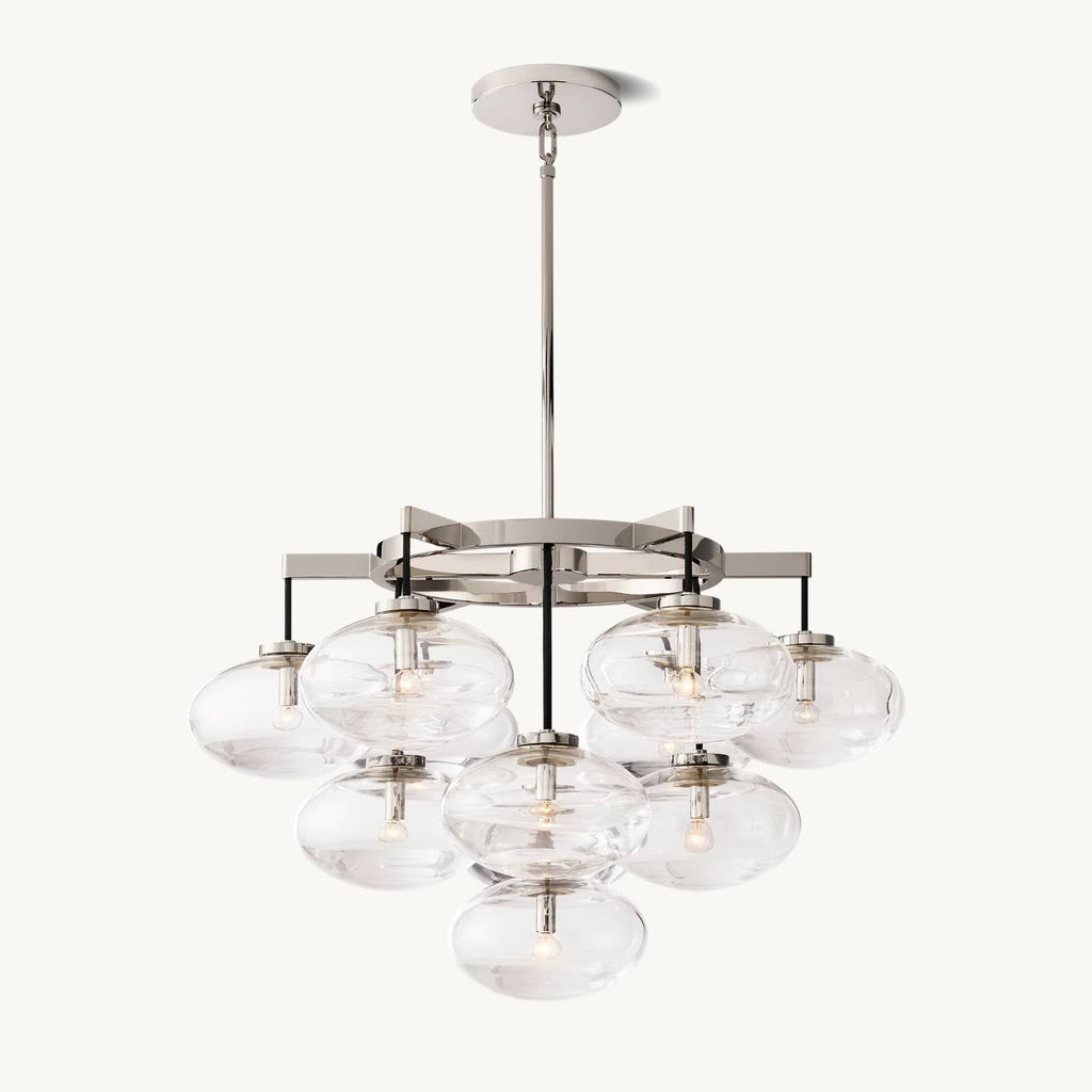 Cabrette Float Glass Round Chandelier 36"