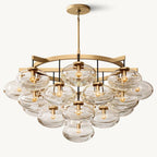 Cabrette Float Glass Round Chandelier 48"