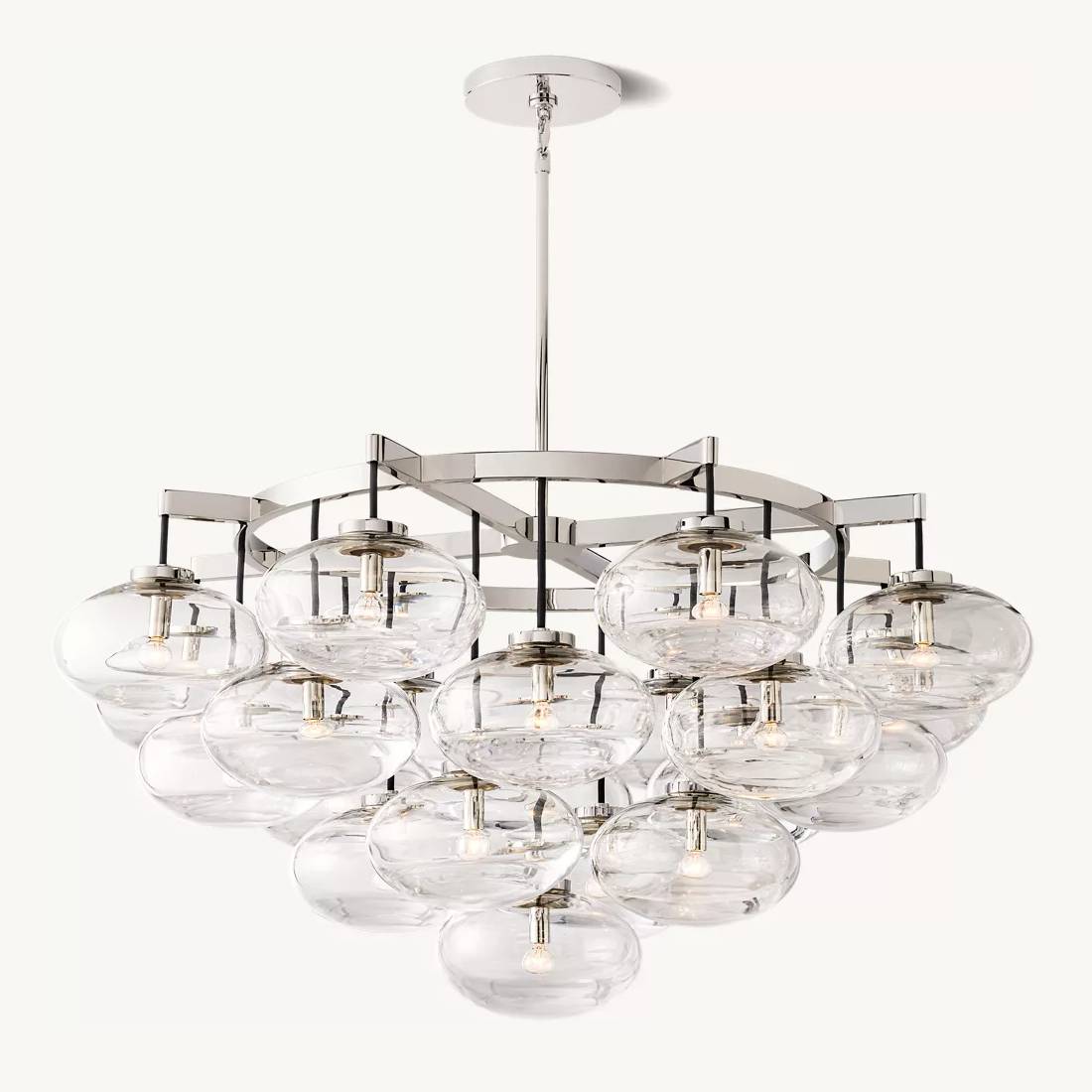 Cabrette Float Glass Round Chandelier 48"