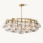 Cabrette Float Glass Round Chandelier 60"